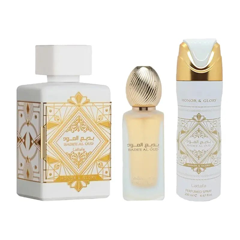Bade'e Oud Honor and Glory By Lattafa Unisex (3pc Gift Set)