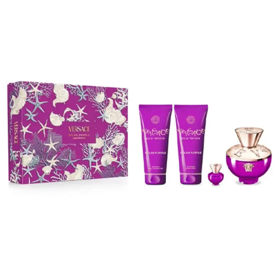 Dylan Purple By Versace For Women 4Pcs Set EDP Spray