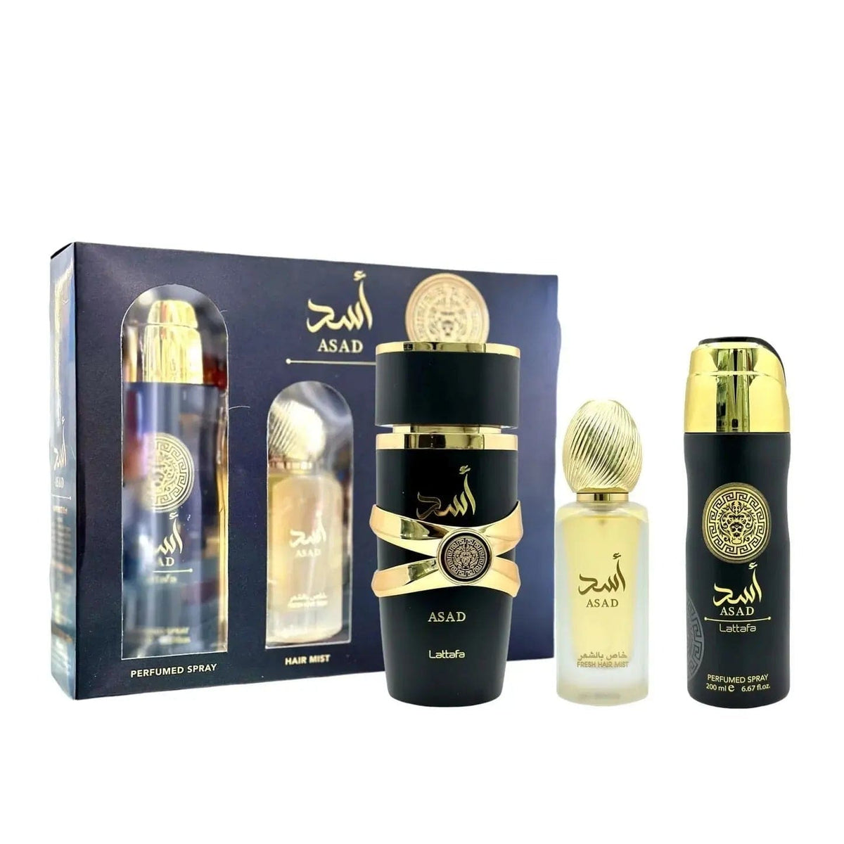 LATTAFA ASAD MEN’S PERFUME/COLOGNE FOR MEN EAU DE PARFUM 3.4 OZ/ GIFT SET 3.4 OZ EDP